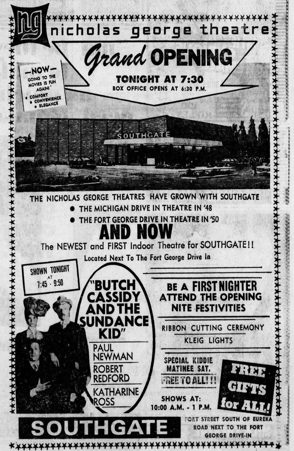 Southgate 4 - Grand Opening Ad October 1969 (newer photo)